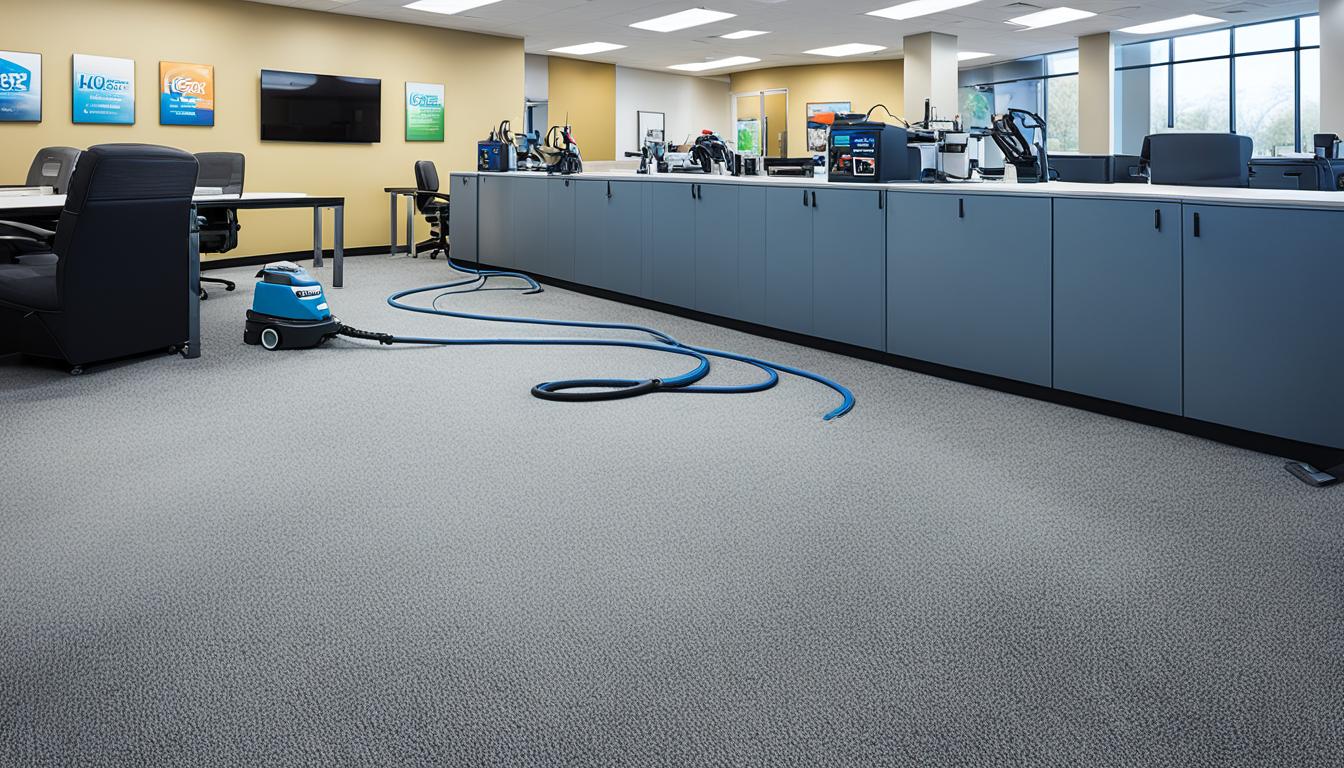 commercial carpet cleaner cleaning office